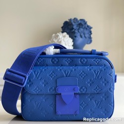 S Lock Messenger Blue Taurillon Leather Uk