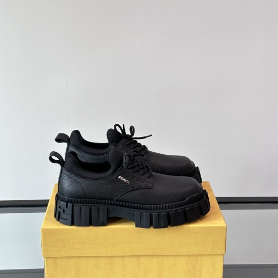 replica FORCE LACE-UPS SHOES BLACK LEATHER - FD163 UK