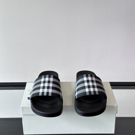 replica CHECK SLIDES IN BLACK UK