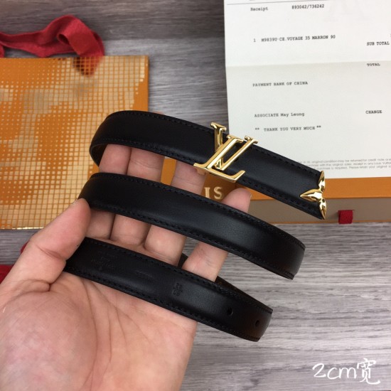 replica PRETTY LV 20MM REVERSIBLE BELT BLACK - B336 UK
