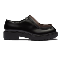 DIAPASON OPAQUE BRUSHED LEATHER LACE-UP SHOES BLACK/BURNT SIENNA - PD139 UK