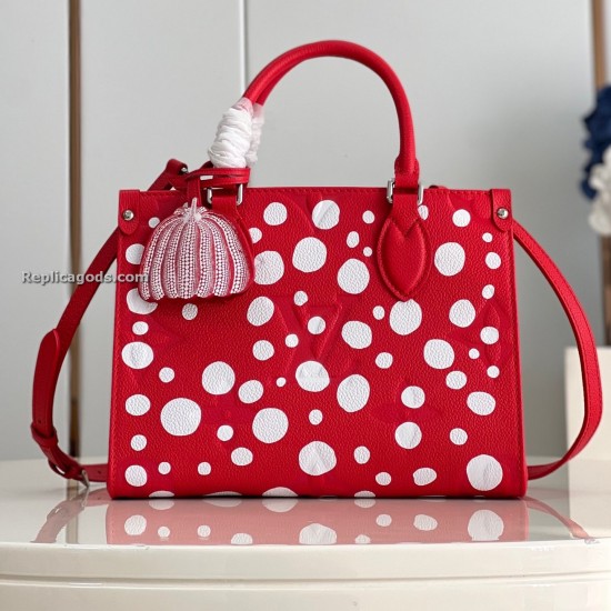 Replica L 14105 LFR#6979 Buddha Luxury Replica X Yayoi Kusama Onthego Pm Monogram Empreinte Leather In Red M45653 Uk - 14105 - Buddha Luxury