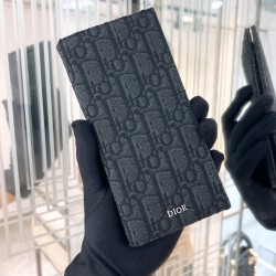 Vertical Long Wallet Black Oblique Jacquard Uk