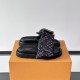 replica TAKASHI MURAKAMI POOL PILLOW FLAT COMFORT MULES IN BLACK - LVS99 UK