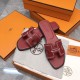 Replica Hermes 14888 HFR#8850 Buddha Luxury Replica Oran Sandals Rouge Feu - Hs41 Uk - 14888 - Buddha Luxury
