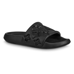 Waterfront Mule Slides In Black - Lvs77 Uk