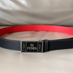 ROMA AMOR LEATHER BELT IN BLACK AND RED - B286 UK