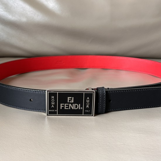 Replica ROMA AMOR LEATHER BELT IN BLACK AND RED - B286 UK replica ROMA AMOR LEATHER BELT IN BLACK AND RED - B286 UK