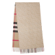 replica SCARF REVERSIBLE CHECK AND MONOGRAM CASHMERE IN ALABASTER UK
