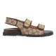 Replica Gucci 11688 GFR#11604 Buddha Luxury Replica Sandals With Double G Beige And Ebony Original Gg Canvas - Gcs38 Uk - 11688 - Buddha Luxury