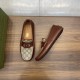 replica MENS INTERLOCKING G DRIVER BROWN LEATHER - GC394 UK