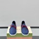 Front view of Marni Men's Blue Nubuck Boat Shoes showcasing toe shape and red laces