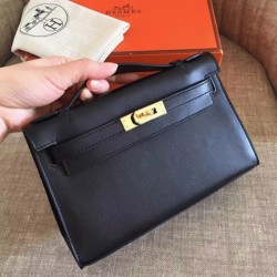 Black Swift Top Luxury Hermes Kelly Pochette Minimalist Clutch UK