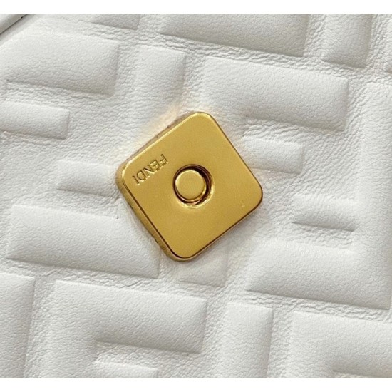 replica Top Quality Fendi Baguette Chain Midi Bag In White UK
