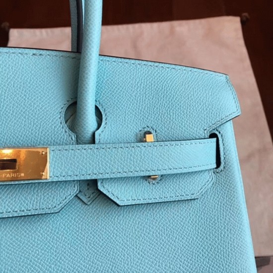 replica Blue Atoll Color Faux Designer Hermes Birkin 35cm Handbag UK