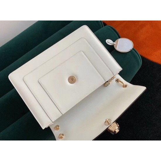 replica Bvlgari Serpenti Forever Large Shoulder Bag White Calfskin UK