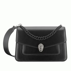 Bvlgari Serpenti Forever Medium Crossbody Bag with Chain Noir UK