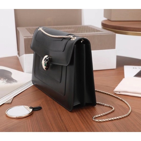 Replica Bvlgari Serpenti Forever Large Shoulder Bag Black Calfskin UK replica Bvlgari Serpenti Forever Large Shoulder Bag Black Calfskin UK
