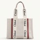 Replica Faux Chloe Medium Woody Tote Bag In Canvas With Brown Leather Strips Uk - 5673 - Buddha Luxury