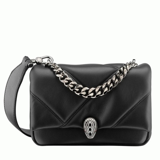 Replica Bvlgari Serpenti Cabochon Mini Bag Black Calfskin Uk - 4536 - Buddha Luxury