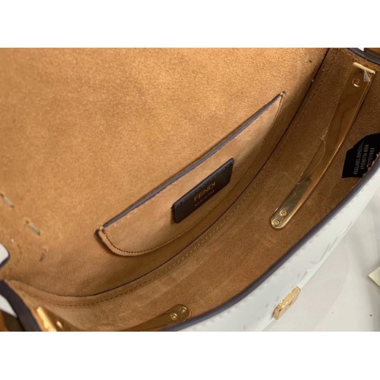 Replica Fendi 7072 dlz1757524782104 Buddha Luxury Replica Faux Fendi Moonlight Saddle Bag In White Calfskin Uk - 7072 - Buddha Luxury