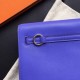 replica Blue Swift Leather Hermes Kelly Danse Shoulder Bag UK