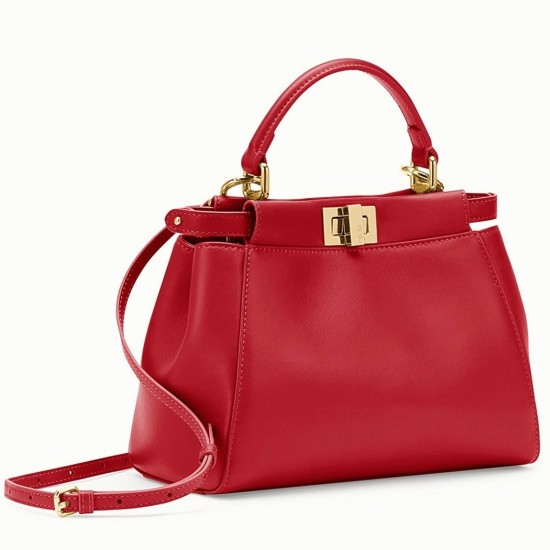 Replica Fendi 7056 dlz1757525341665 Buddha Luxury Replica Fendi Peekaboo Mini Bag In Red Nappa Leather Uk - 7056 - Buddha Luxury