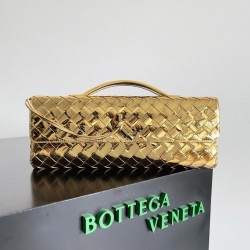 Bottega Veneta Andiamo Clutch with Handle Gold UK