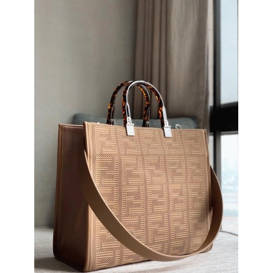 Replica Fendi Sunshine Medium Tote Bag In Beige Ff Fabric Uk - 6993 - Buddha Luxury