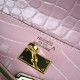 Replica Pink Crocodile Hermes Kelly Cut Clutch Feminine Tote Uk - 6462 - Buddha Luxury