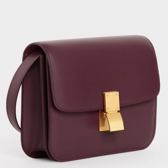Replica Celine Classic Box Teen Bag In Burgundy Uk - 5059 - Buddha Luxury