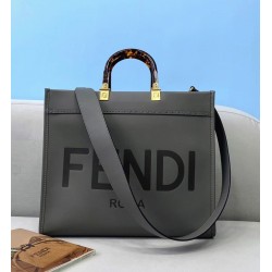 Top QualityFendi Sunshine Medium Tote Bag In Grey Calfskin UK