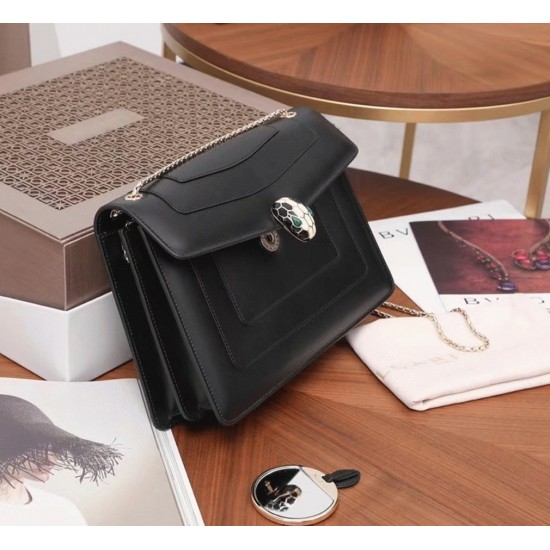 Replica Bvlgari Serpenti Forever Large Shoulder Bag Black Calfskin UK replica Bvlgari Serpenti Forever Large Shoulder Bag Black Calfskin UK