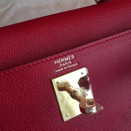 Replica Red Epsom Hermes Kelly 32Cm Sellier Classic Bag Uk - 6460 - Buddha Luxury