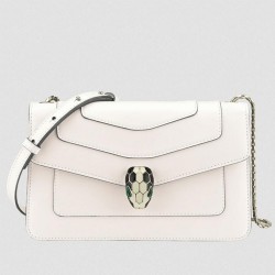Bvlgari Serpenti Forever Small Cross-Body Bag White Calfskin Uk