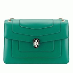 Bvlgari Serpenti Forever Large Shoulder Bag Green Calfskin UK Bvlgari Serpenti Forever Large Shoulder Bag Green Calfskin UK