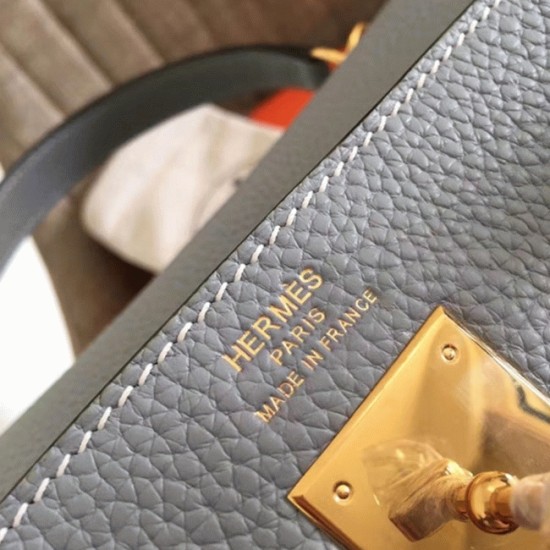 replica Blue Lin Clemence Hermes Kelly Retourne 28cm Soft Tote UK