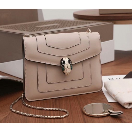 Replica BVLGARI 4938 dlz1757525022402 Buddha Luxury Replica Bvlgari Serpenti Forever Small Crossbody Bag Beige Leather Uk - 4938 - Buddha Luxury