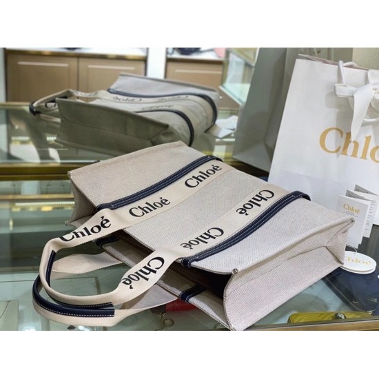 Replica Top Quality Chloe Large Woody Tote Bag In Canvas With Blue Leather Strips Uk Replica Top Quality Chloe Large Woody Tote Bag In Canvas With Blue Leather Strips Uk