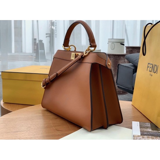 Replica Fendi 6978 dlz1757527437603 Buddha Luxury Replica Fendi Peekaboo Iseeu Medium Bag In Brown Calfskin Uk - 6978 - Buddha Luxury