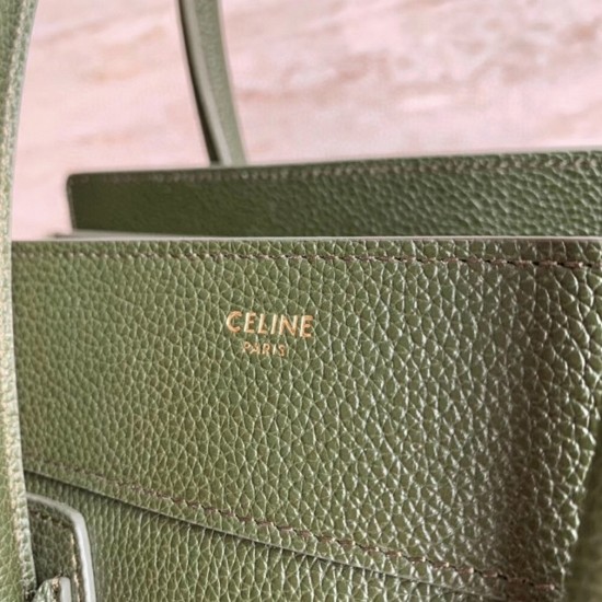 Replica Celine 8004 dlz1757526056780 Buddha Luxury Replica Celine Micro Luggage Tote Bag In Khaki Green Uk - 8004 - Buddha Luxury