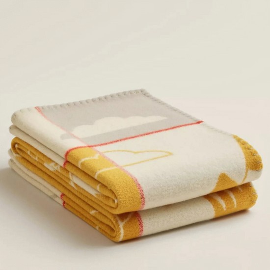 Replica Hermes 6433 dlz1757525348233 Buddha Luxury Replica Hermes Avalon Epopee Blanket In Jaune Wool And Cashmere Uk - 6433 - Buddha Luxury