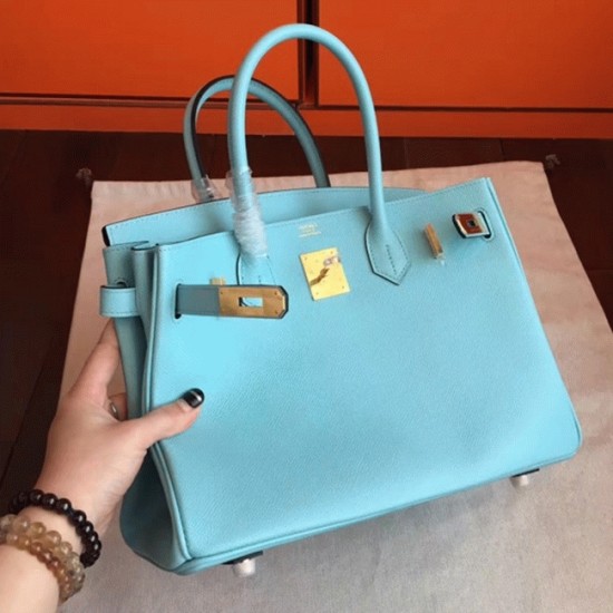 replica Blue Atoll Color Faux Designer Hermes Birkin 35cm Handbag UK