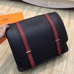 Black Knockoff Hermes Bicolor Steve Messenger Bag UK