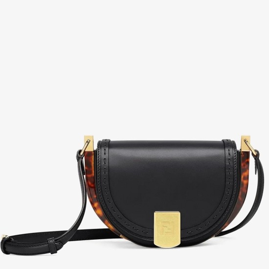 Replica Fendi 7000 dlz1757526466974 Buddha Luxury Replica Fendi Moonlight Saddle Bag In Black Calfskin Uk - 7000 - Buddha Luxury