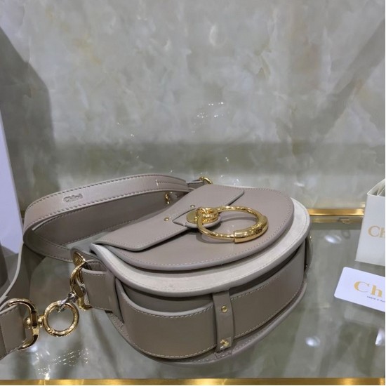 Replica Chloe Small Tess Shoulder Bag In Grey Calfskin Uk - 5729 - Buddha Luxury