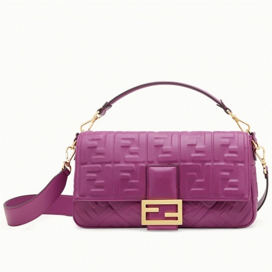 Replica Top Quality Fendi Large Baguette Bag In Purple FF UK replica Top Quality Fendi Large Baguette Bag In Purple FF UK