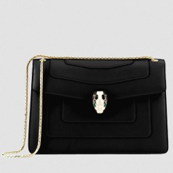 Bvlgari Serpenti Forever Large Shoulder Bag Black Calfskin UK Bvlgari Serpenti Forever Large Shoulder Bag Black Calfskin UK