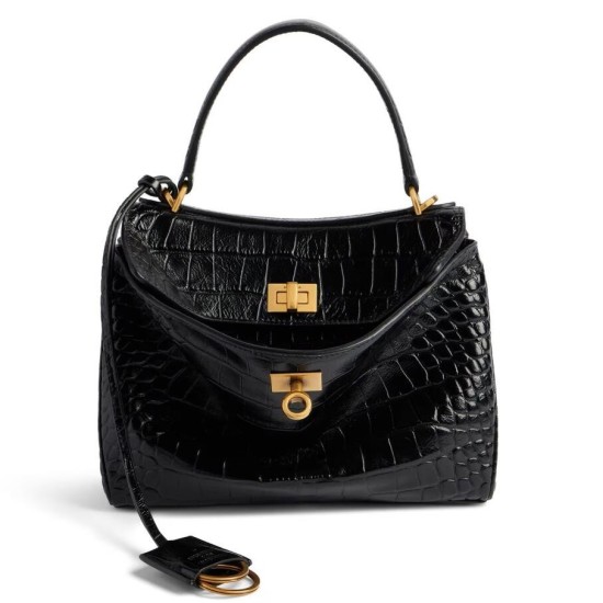Replica Balenciaga Rodeo Mini Bag Black Crocodile Embossed Calfskin Uk - 4558 - Buddha Luxury