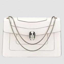 Bvlgari Serpenti Forever Large Shoulder Bag White Calfskin UK Bvlgari Serpenti Forever Large Shoulder Bag White Calfskin UK